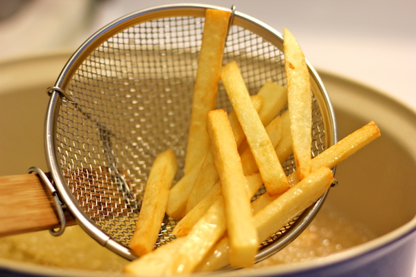Buffalo Ranch Fries - Homemade french fries made to crisp perfection, topped with homemade Ranch dressing and buffalo sauce!