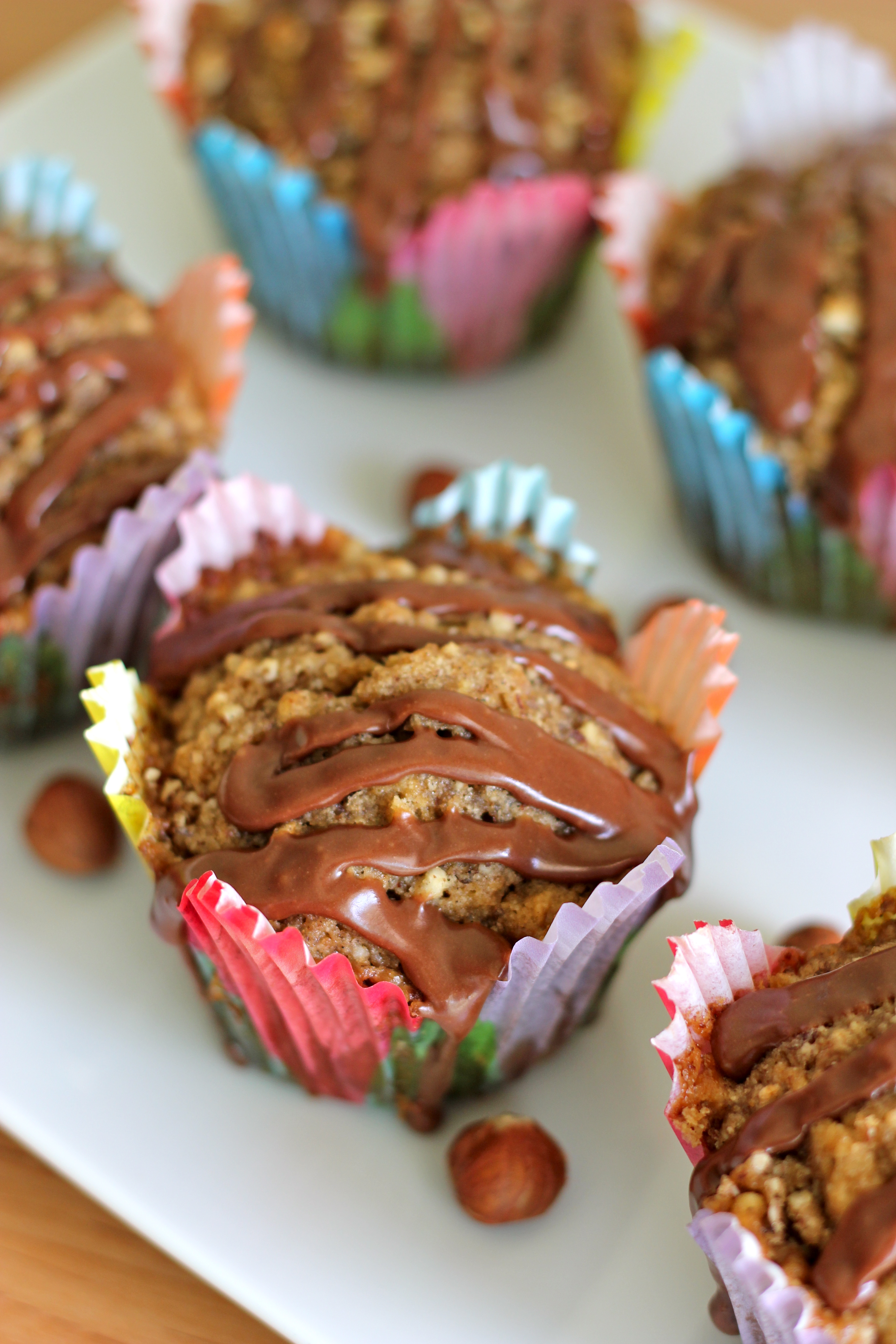 Coffee Hazelnut Muffins With Nutella Glaze
