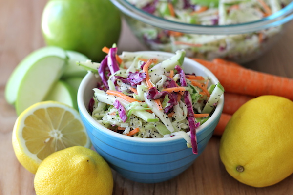Apple and Poppy Seed Coleslaw - Wonderfully tangy and refreshing, and the perfect side dish to any meal!