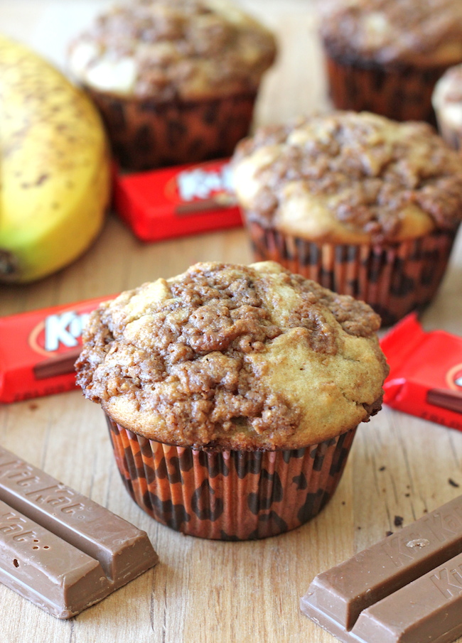 Banana Bread Kit Kat Muffins