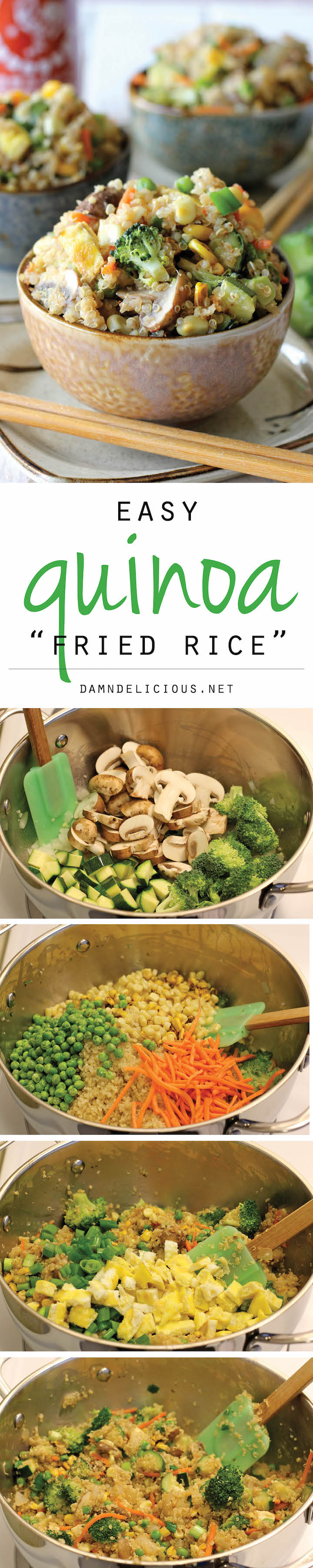 Quinoa Veggie "Fried Rice" - Quinoa is a wonderful substitute in this protein-packed veggie "fried rice"!