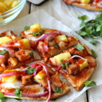 Hawaiian BBQ Turkey Flatbread Pizza