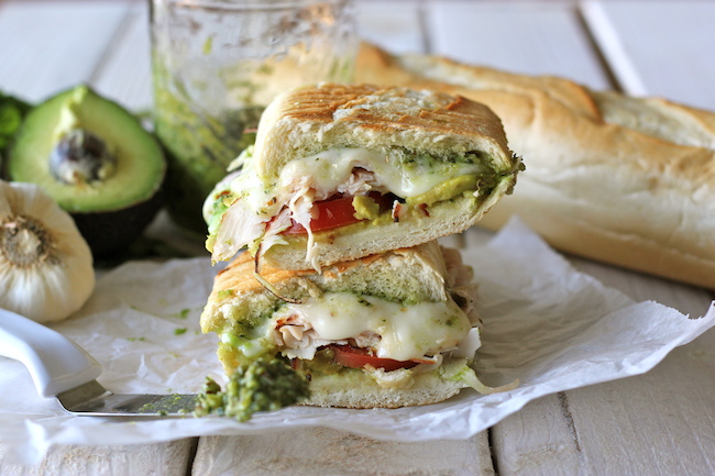 Leftover Thanksgiving Turkey Pesto Panini - This loaded panini is one of the perfect ways to use up your leftover Thanksgiving turkey!