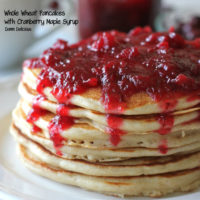 Whole Wheat Pancakes with Cranberry Maple Syrup
