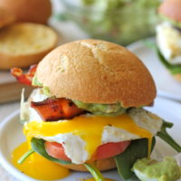 BLT with Guacamole on Sweet Potato Rolls