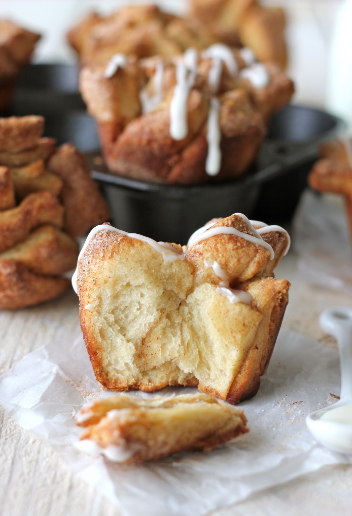 Brown Butter Cinnamon Sugar Pull Apart Bread with Butter Rum Glaze