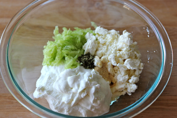 Broiled Salmon Gyros with Cucumber Feta Yogurt Dip - A healthy, protein-packed gyro with an easy homemade Greek yogurt dip!