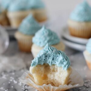 Mini Vanilla Bean Cupcakes with Vanilla Buttercream Frosting