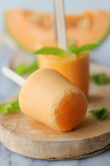 Cantaloupe Popsicles
