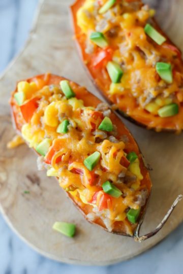 Breakfast Stuffed Sweet Potatoes