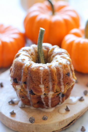 Mini Pumpkin Bundt Cakes with Cinnamon Glaze