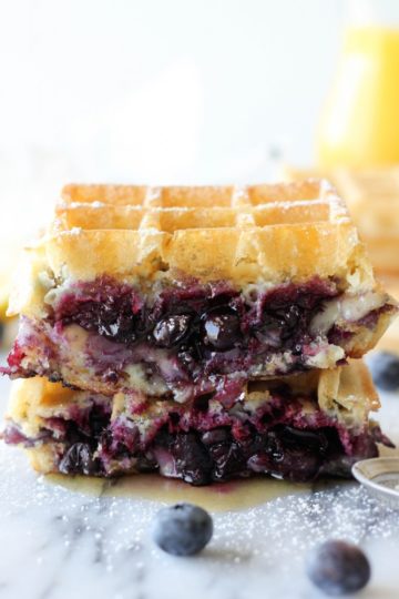 Brie and Blueberry Waffle Grilled Cheese
