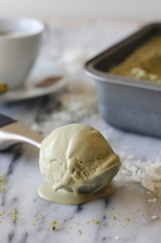 Green Tea Coconut Ice Cream - Creamy and smooth coconut green tea ice cream with an antioxidant boost!