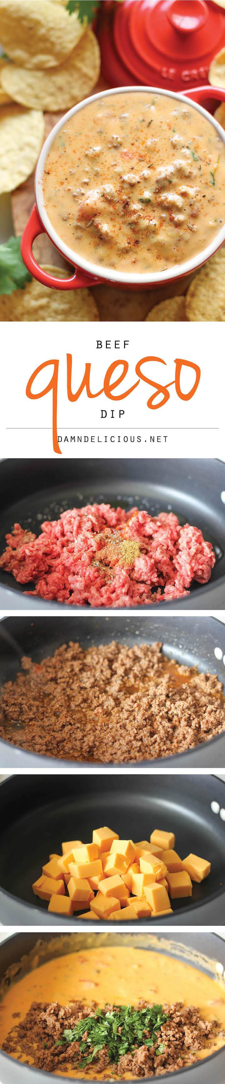 Beef Queso Dip - An incredibly velvety, meaty queso dip that is completely irresistible, and you can make it in just 15 minutes!