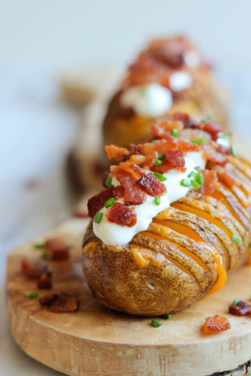 Loaded Hasselback Potatoes