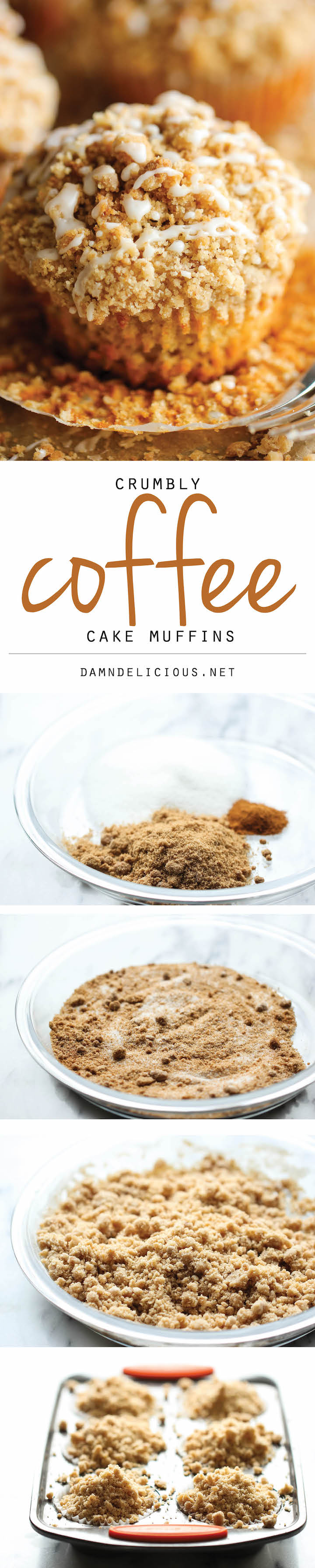 Coffee Cake Muffins - The classic coffee cake is transformed into a convenient muffin, loaded with a mile-high crumb topping!