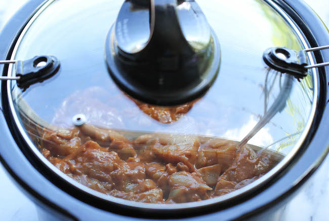 Slow Cooker Butter Chicken - Skip the take-out and try this super easy, lightened-up creamy butter chicken right in the crockpot!