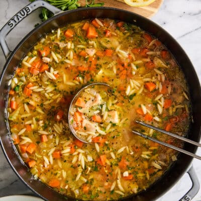 Lemon Chicken Orzo Soup
