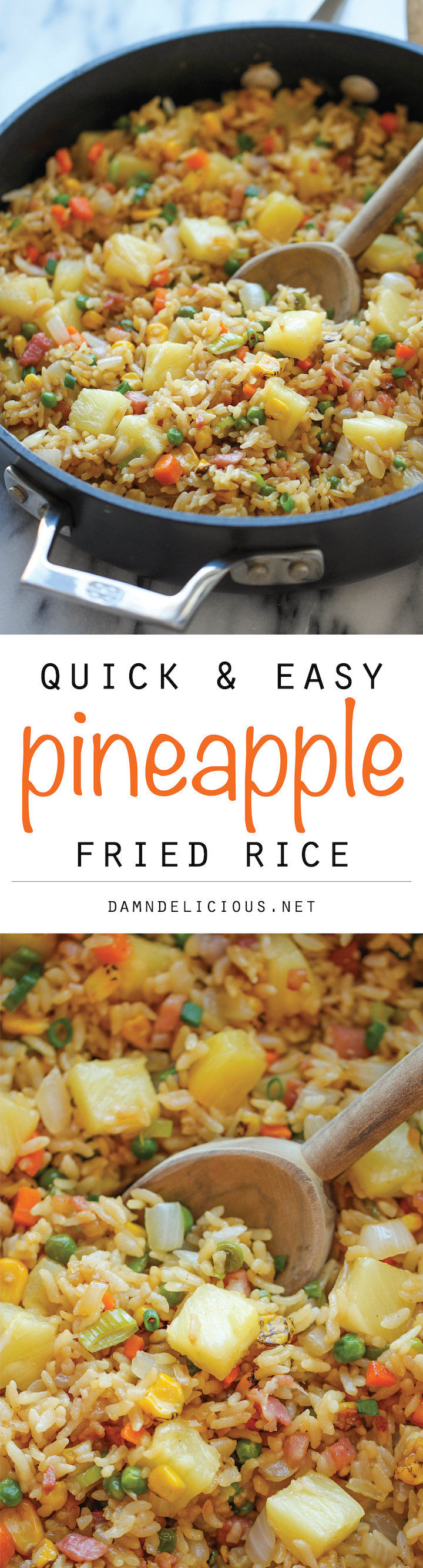 Pineapple Fried Rice - A quick and easy weeknight meal that's so much cheaper, tastier and healthier than take-out!