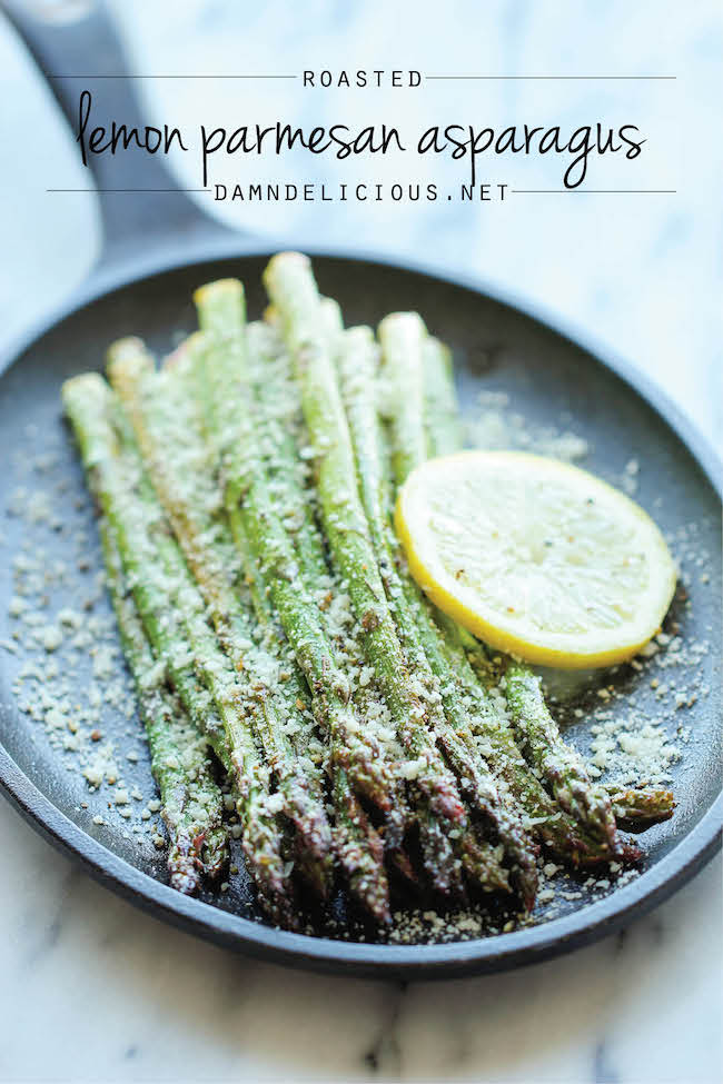 Lemon Parmesan Asparagus - A quick and easy side dish with fresh lemon juice, garlic and Parmesan goodness, made with just 5 min prep!