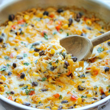 Cheesy Enchilada Rice Skillet