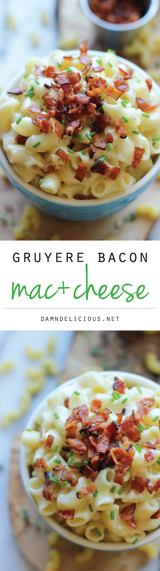 Gruyere Bacon Mac and Cheese - An easy stovetop, no-fuss, 30 min mac and cheese from start to finish!