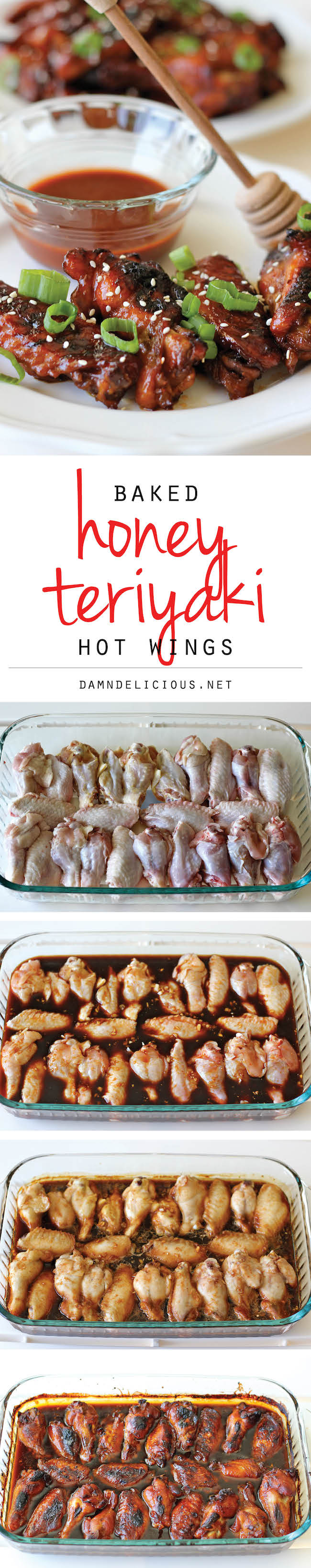 Honey Teriyaki Hot Wings - Sweet and spicy wings baked to crisp perfection. Doesn't get easier than that!