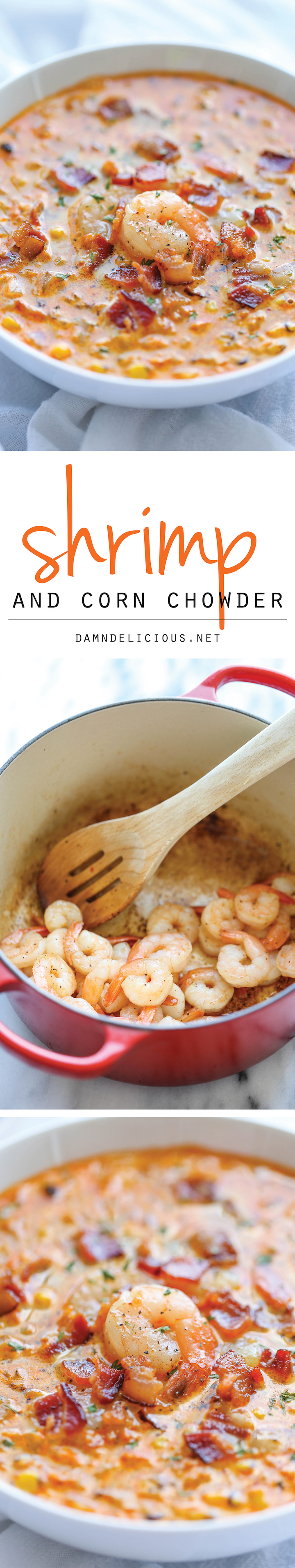 Shrimp and Corn Chowder - An easy, creamy chowder that's incredibly smoky, sweet and packed with tons of flavor!