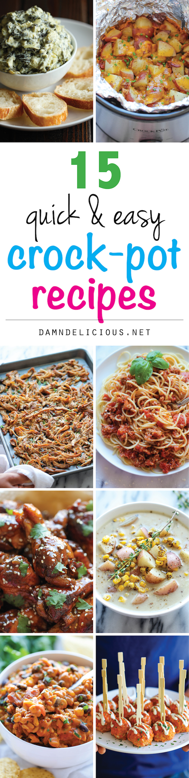 15 Quick and Easy Crock-Pot Recipes - Make the most out of your slow cooker with these super easy, fool-proof recipes. All you have to do is set it and forget it!