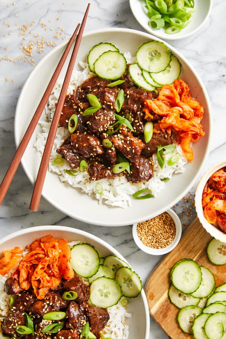 Slow Cooker Korean Beef - Amazingly tender, melt-in-your-mouth Korean beef easily made right in the crockpot - 10 min prep! So easy, so good.