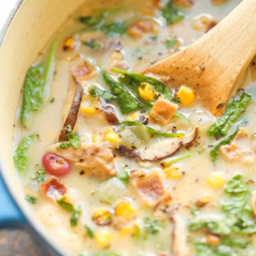 Mushroom, Corn and Bacon Chowder