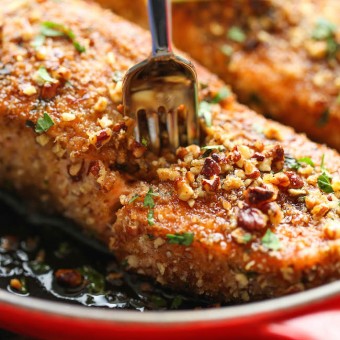 Pecan Crusted Salmon with Lemon Glaze