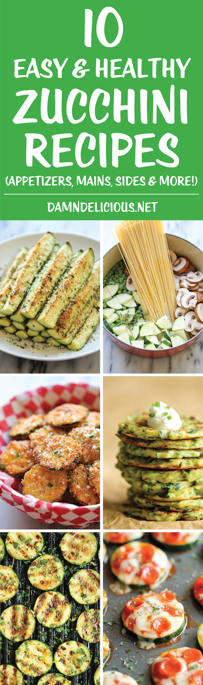 10 Easy and Healthy Zucchini Recipes - Use up all those lingering zucchinis in your garden with these easy, no-fuss recipes - full of nutrients and flavor!