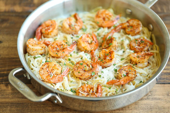 Cajun Shrimp with Garlic Parmesan Cream Sauce - The easiest weeknight meal with a homemade cream sauce that tastes a million times better than store-bought!