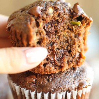 Double Chocolate Chip Zucchini Muffins
