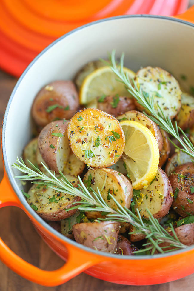 Lemon Rosemary Roasted Potatoes - Lemon and rosemary come together beautifully in this quick and easy go-to side dish, perfect for every meal!