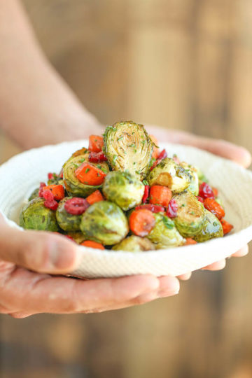 Balsamic Roasted Brussels Sprouts and Carrots