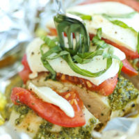 Pesto Caprese Chicken in Foil