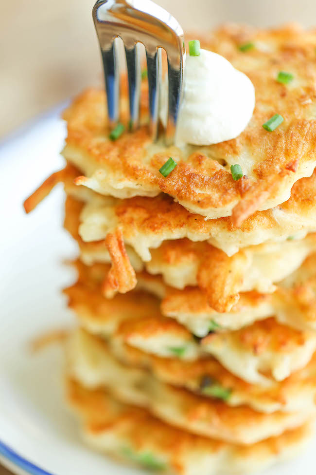 Easy Potato Pancakes - Wonderfully crisp, tender, and just melt-in-your mouth amazing. Can be served as an appetizer, side dish or even a light main dish!