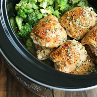 Slow Cooker Maple Dijon Chicken and Broccoli