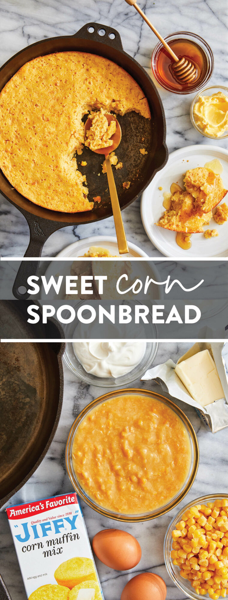 Sweet Corn Spoonbread - This is basically cornbread on crack with the most amazing creamy, buttery center that just melts in your mouth. It's to die for!