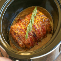 Slow Cooker Bacon Wrapped Pork Loin