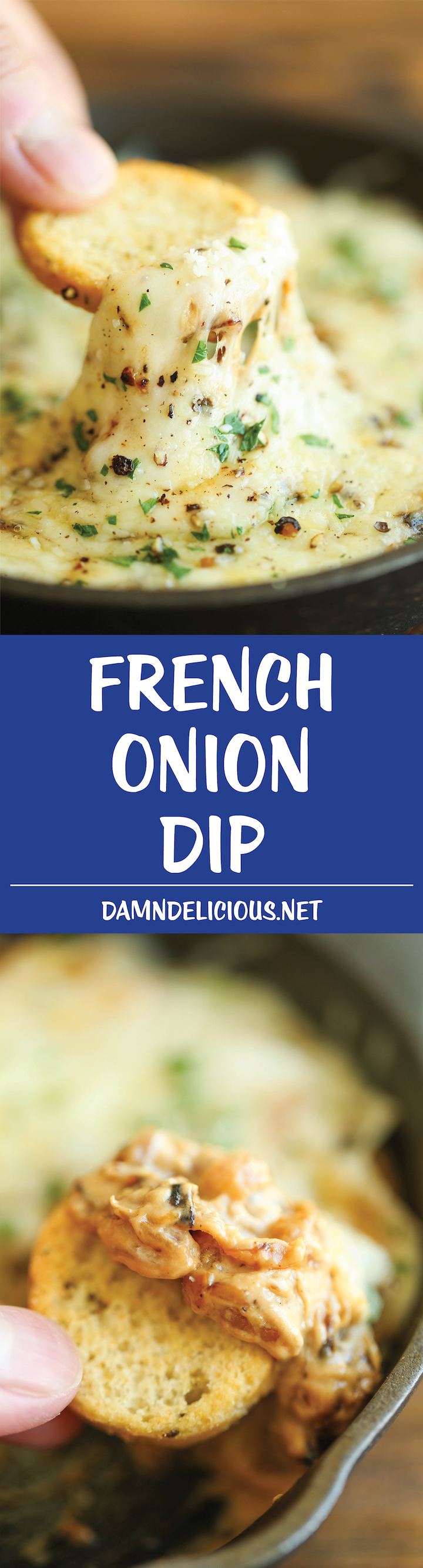 French Onion Dip - Everyone's favorite French onion soup is transformed into the cheesiest, creamiest dip of all time. One bite and you'll be hooked!