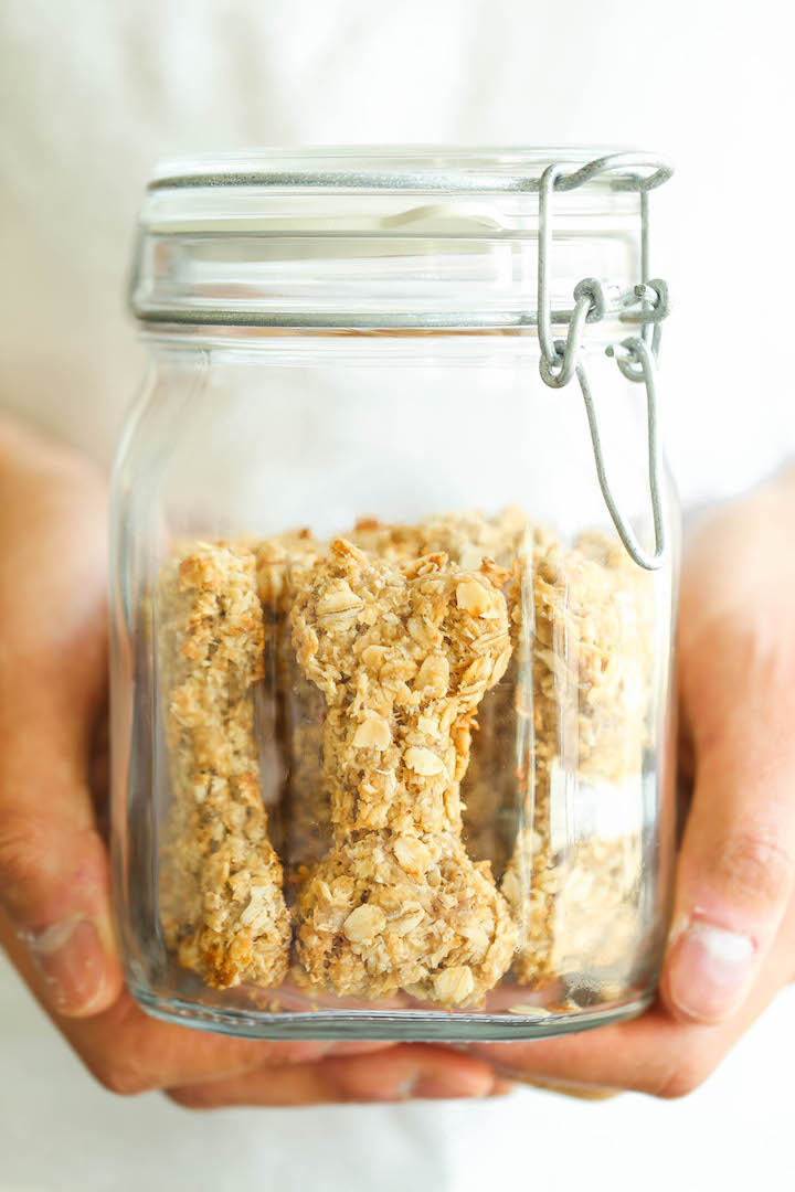 Peanut Butter Banana Dog Treats - All you need is 4 ingredients for these hypoallergenic treats! And the coconut oil makes these so HEALTHY for your pup!