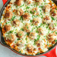 Baked Spaghetti and Meatballs