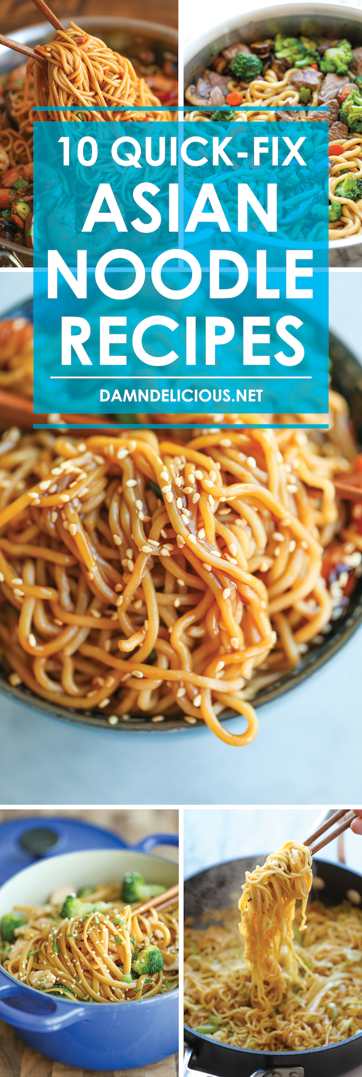 10 Quick-Fix Asian Noodle Recipes - Fast, cheap and quick! And you can use any kind of noodles you have on hand - fettuccine, spaghetti, ramen, anything!