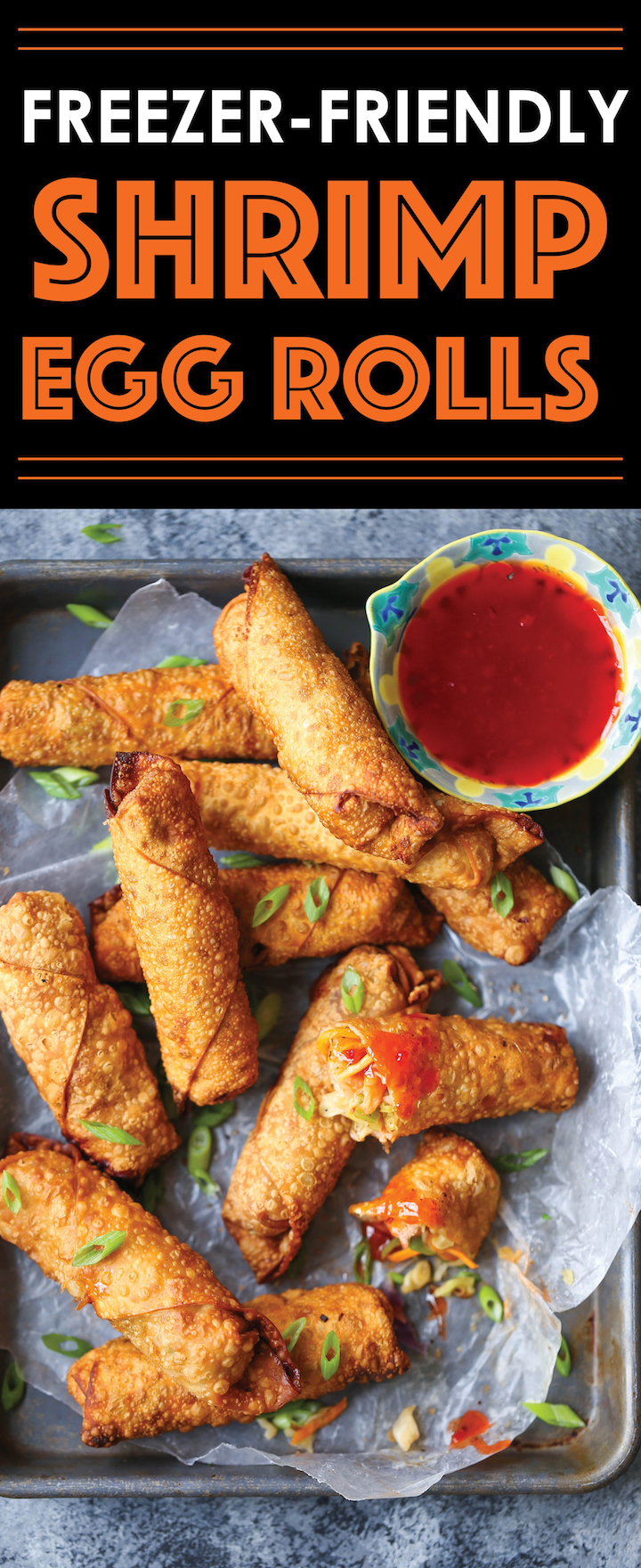 Shrimp Egg Rolls - Make your favorite take-out dish right at home - baked or fried! Make a big batch today and freeze as needed for later!