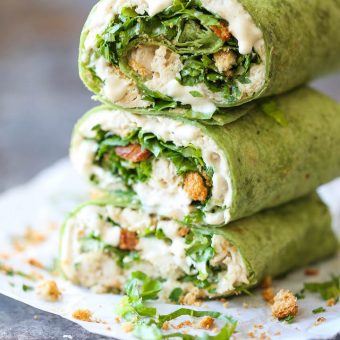 Slow Cooker Chicken Caesar Wraps