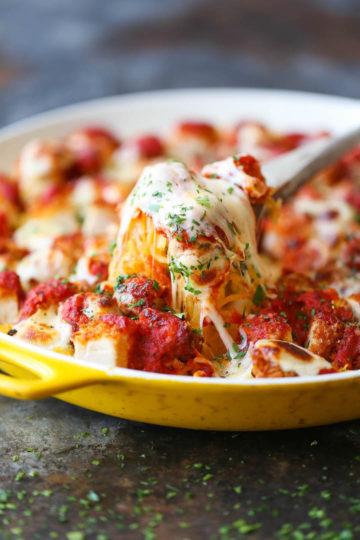 Spaghetti Squash Chicken Parmesan