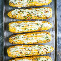 Roasted Corn with Garlic Herb Butter1
